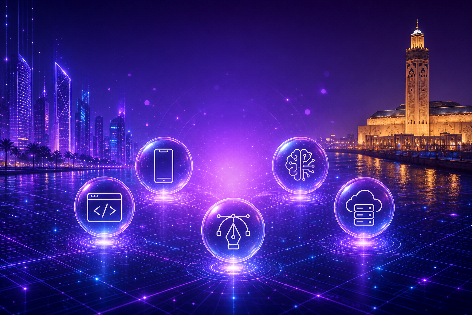 Hashtag Services — Web, Mobile, IA, SaaS, ERP et design digital à Casablanca
